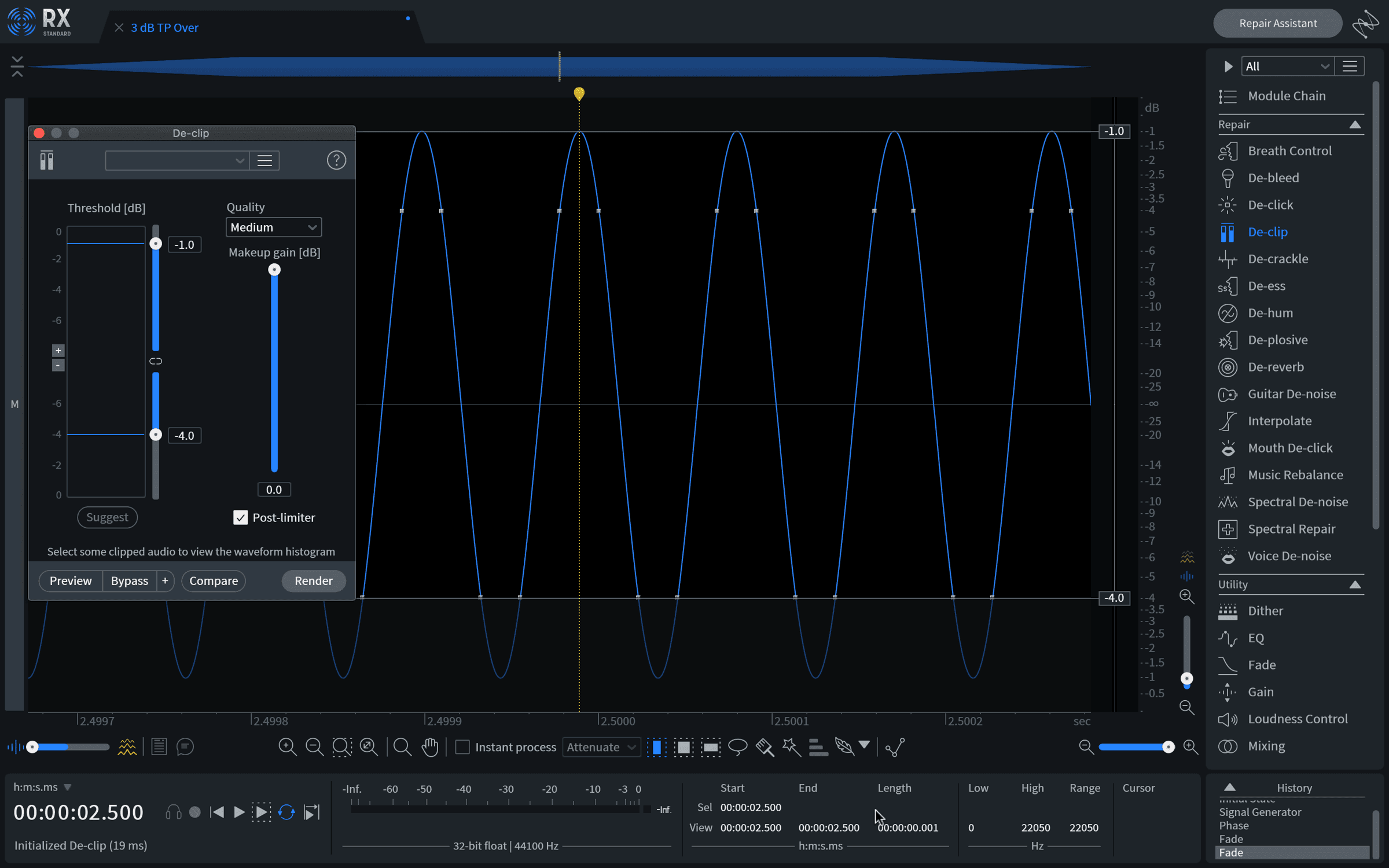 3 dB True Peak overs in RX