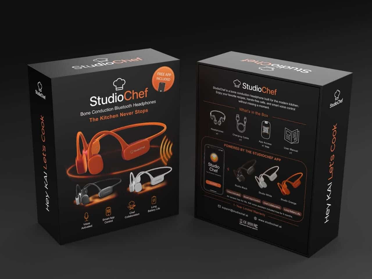 StudioChef KAI headset in a modern kitchen setup