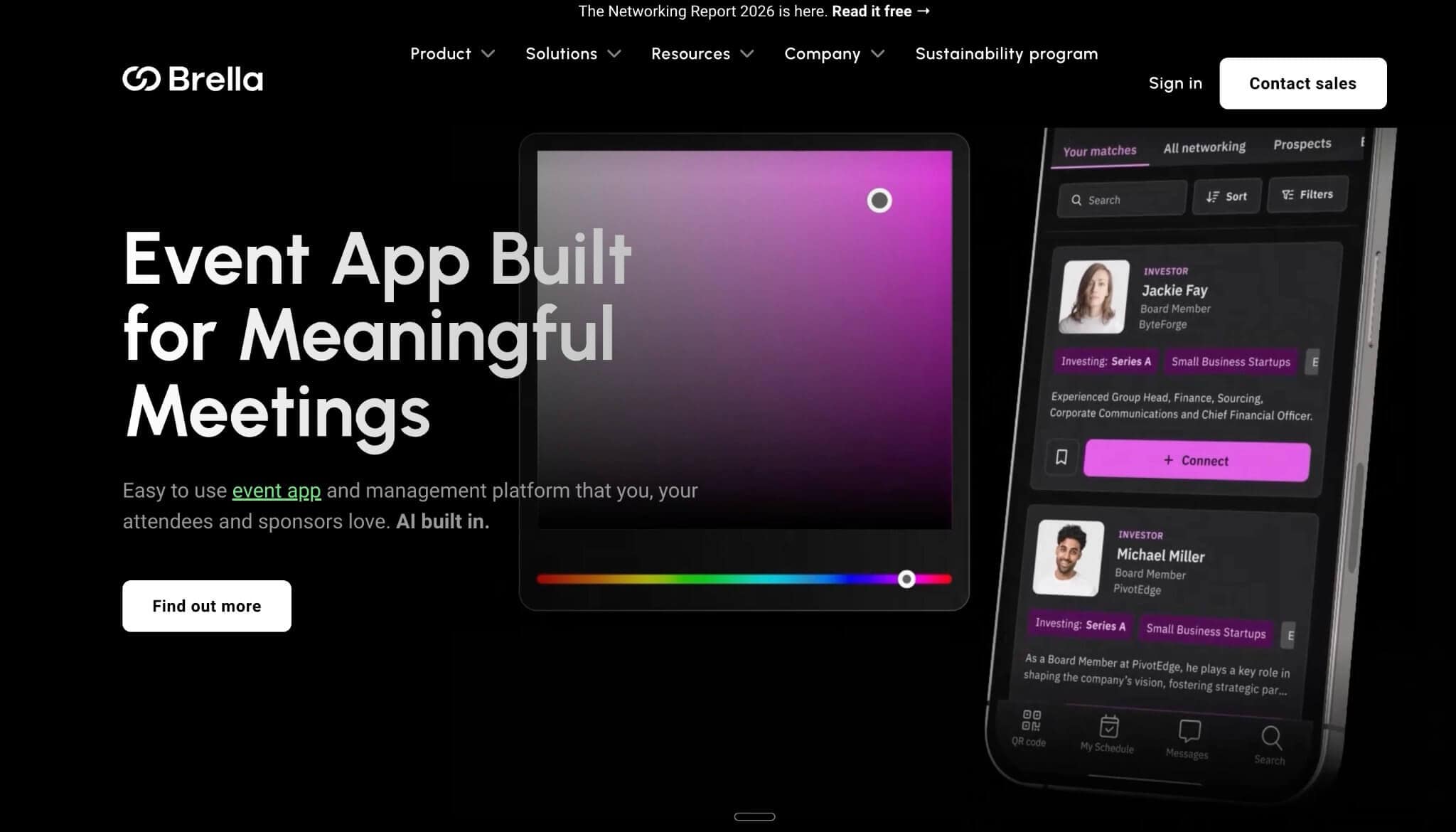 Brella: For hybrid partner events built around pre-arranged meetings