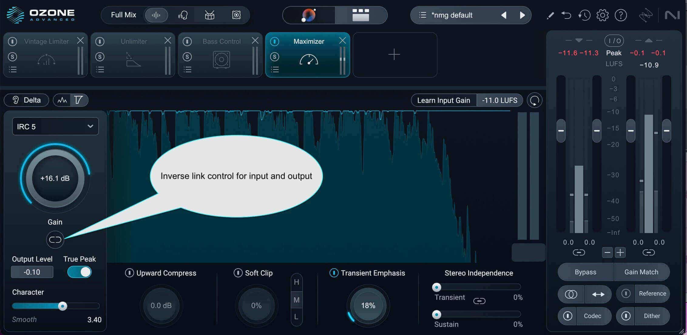 Inverse Link in Ozone Maximizer