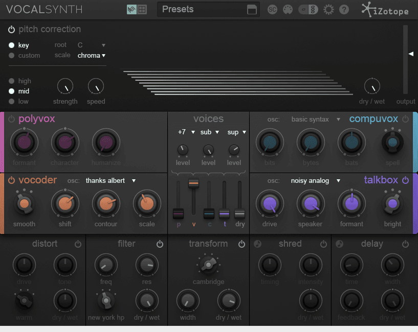 Setting the vocoder in VocalSynth for Ginuwine-like sounds