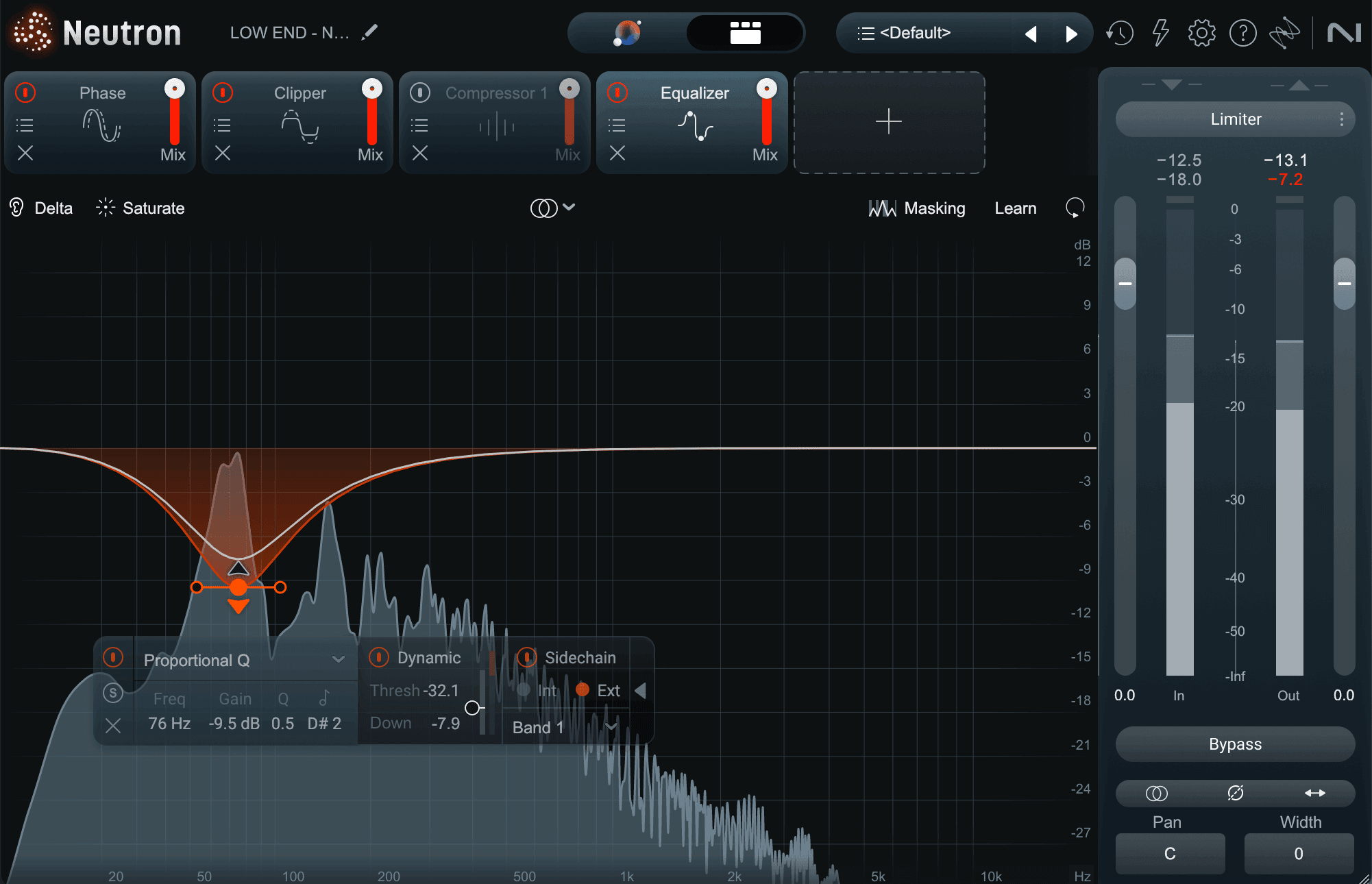 Sidechain EQ on bass with Neutron