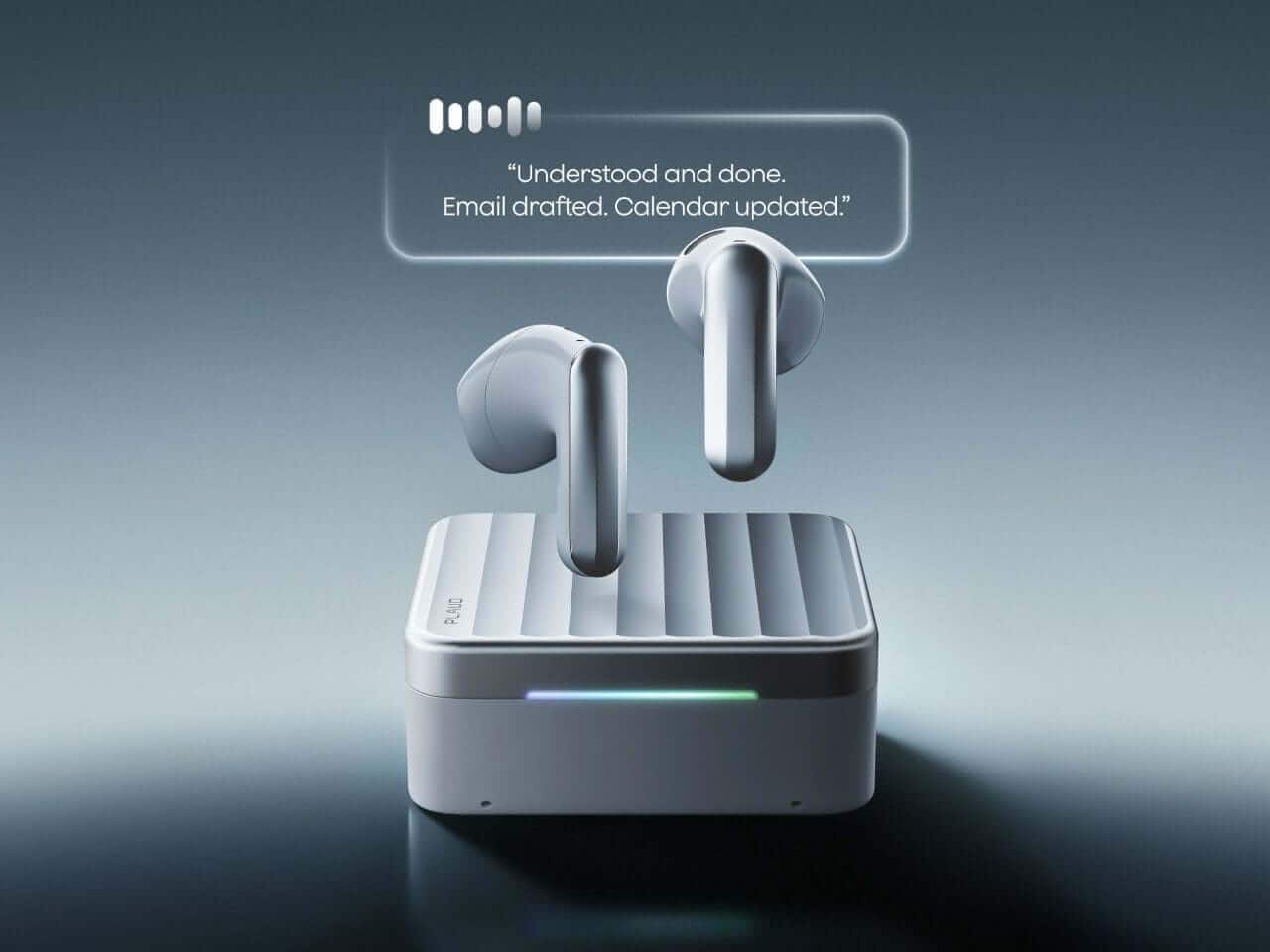 Plaud One earbuds highlighting their everyday listening design