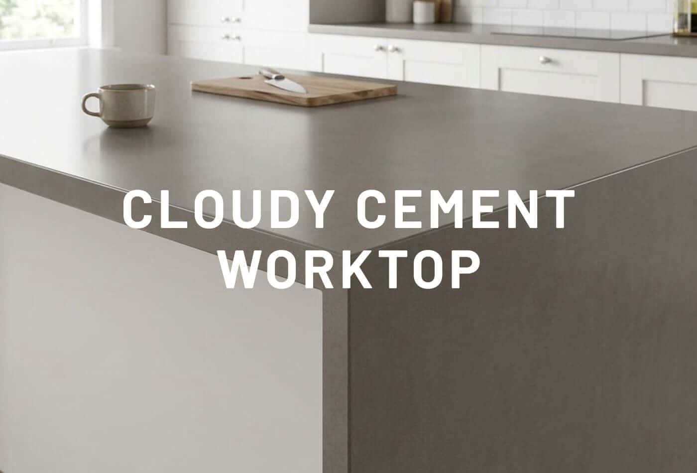 cloudy cement worktop