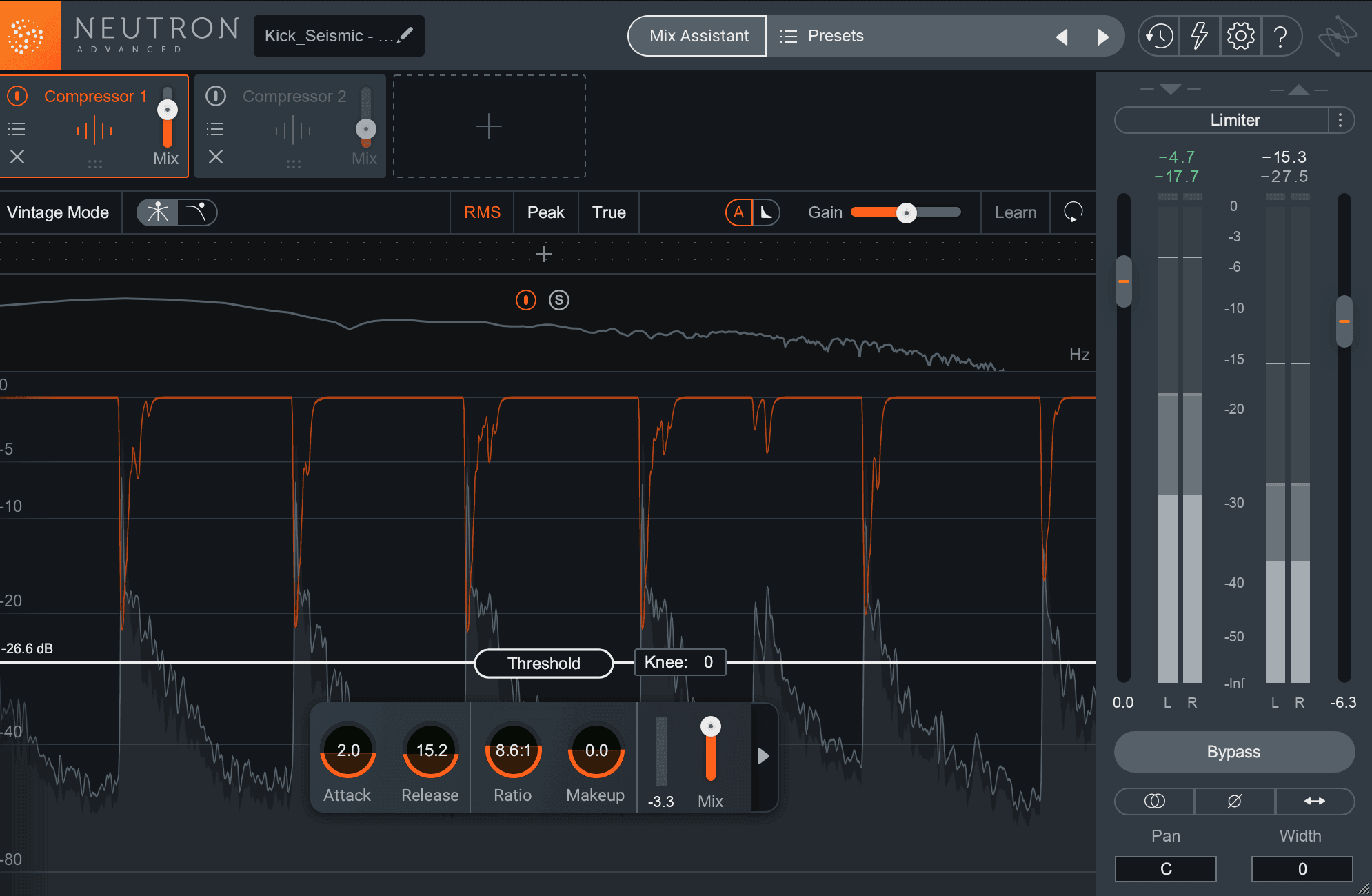 Parallel compression on a kick drum