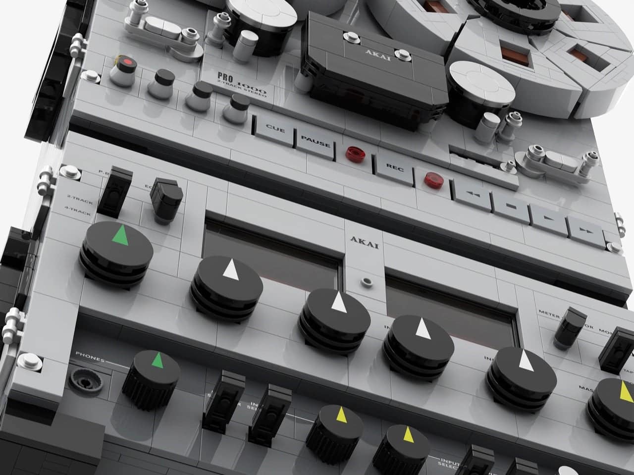 Rear and side view of the proposed LEGO AKAI tape deck