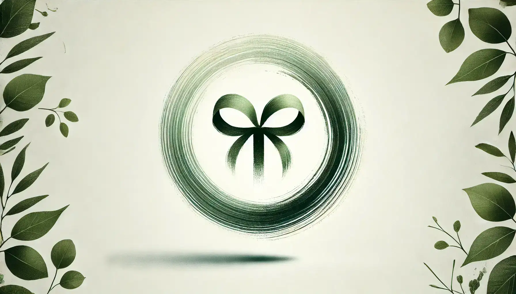 Eco-Conscious Corporate Gifting: Redefining Branding - A green bow in a green circle surrounded by greenery.