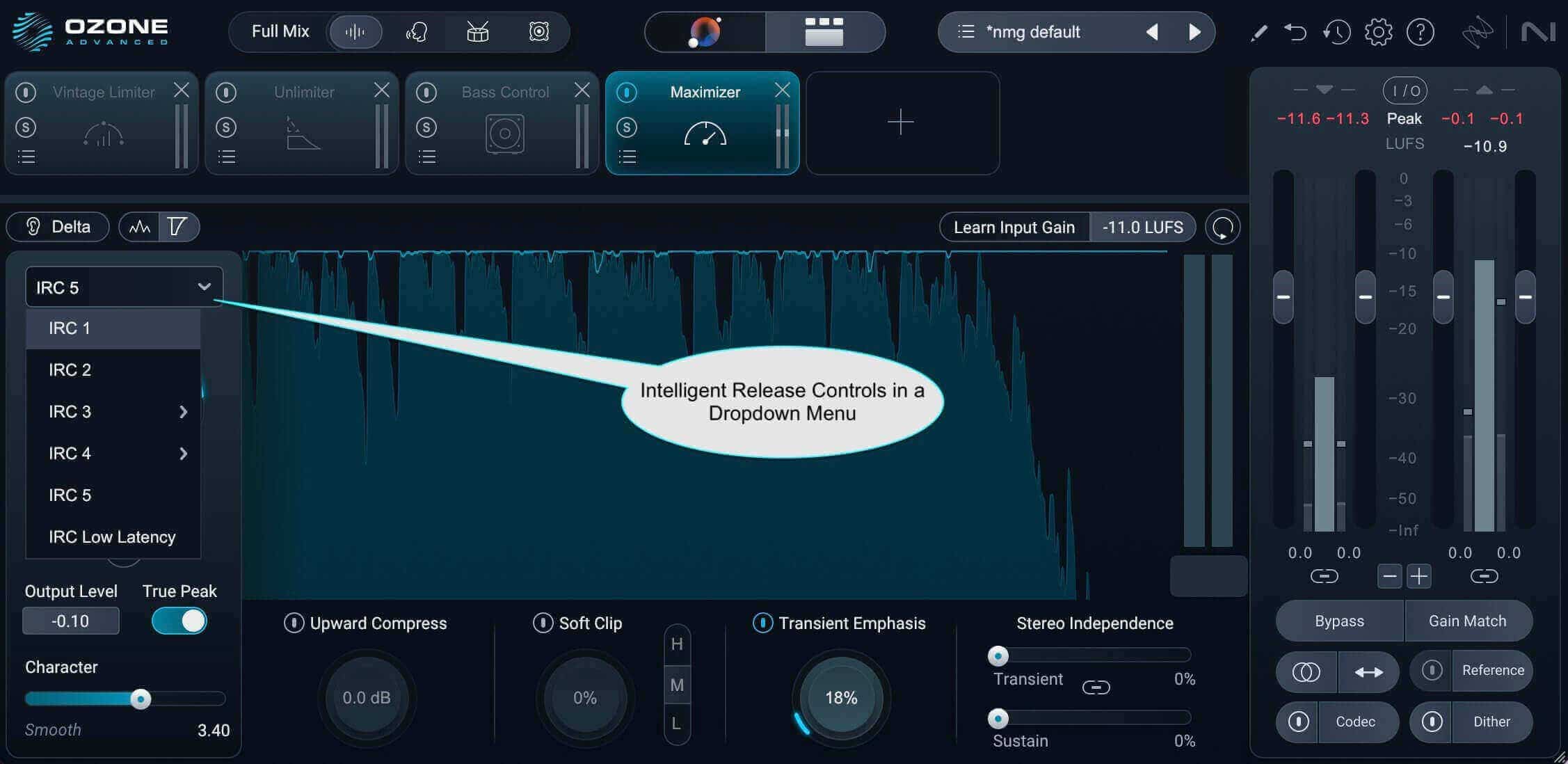 IRC modes in Ozone Maximizer