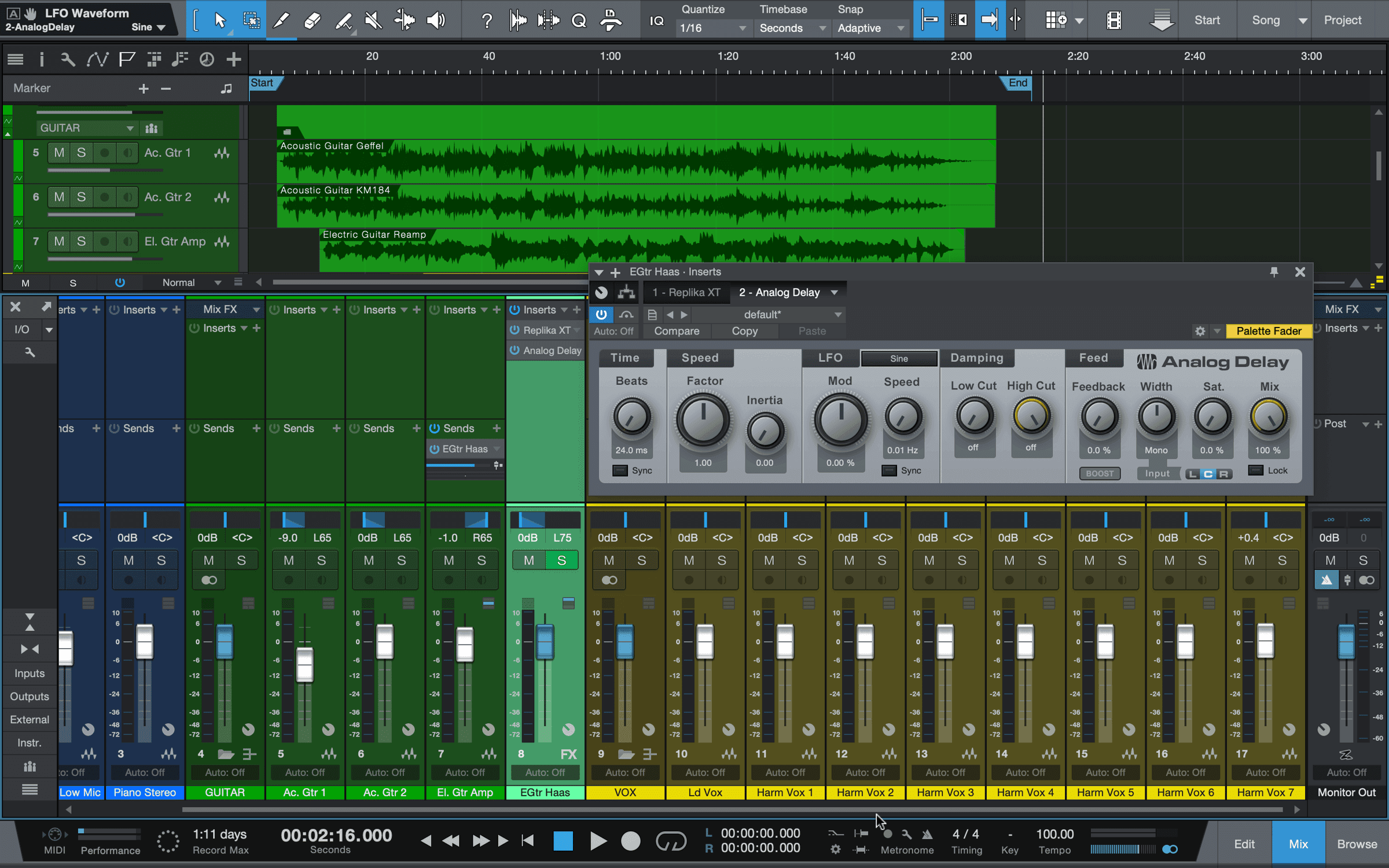Setting up the Haas effect in Studio One