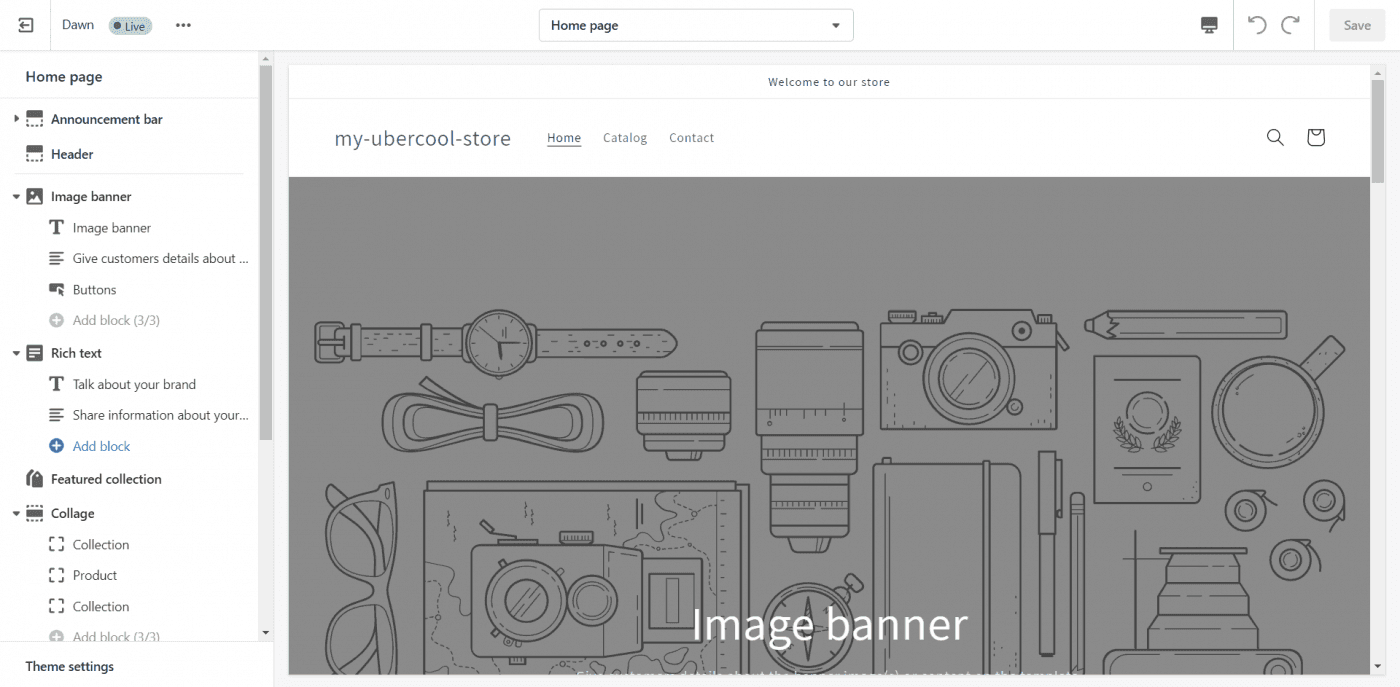 Shopify ecommerce store builder