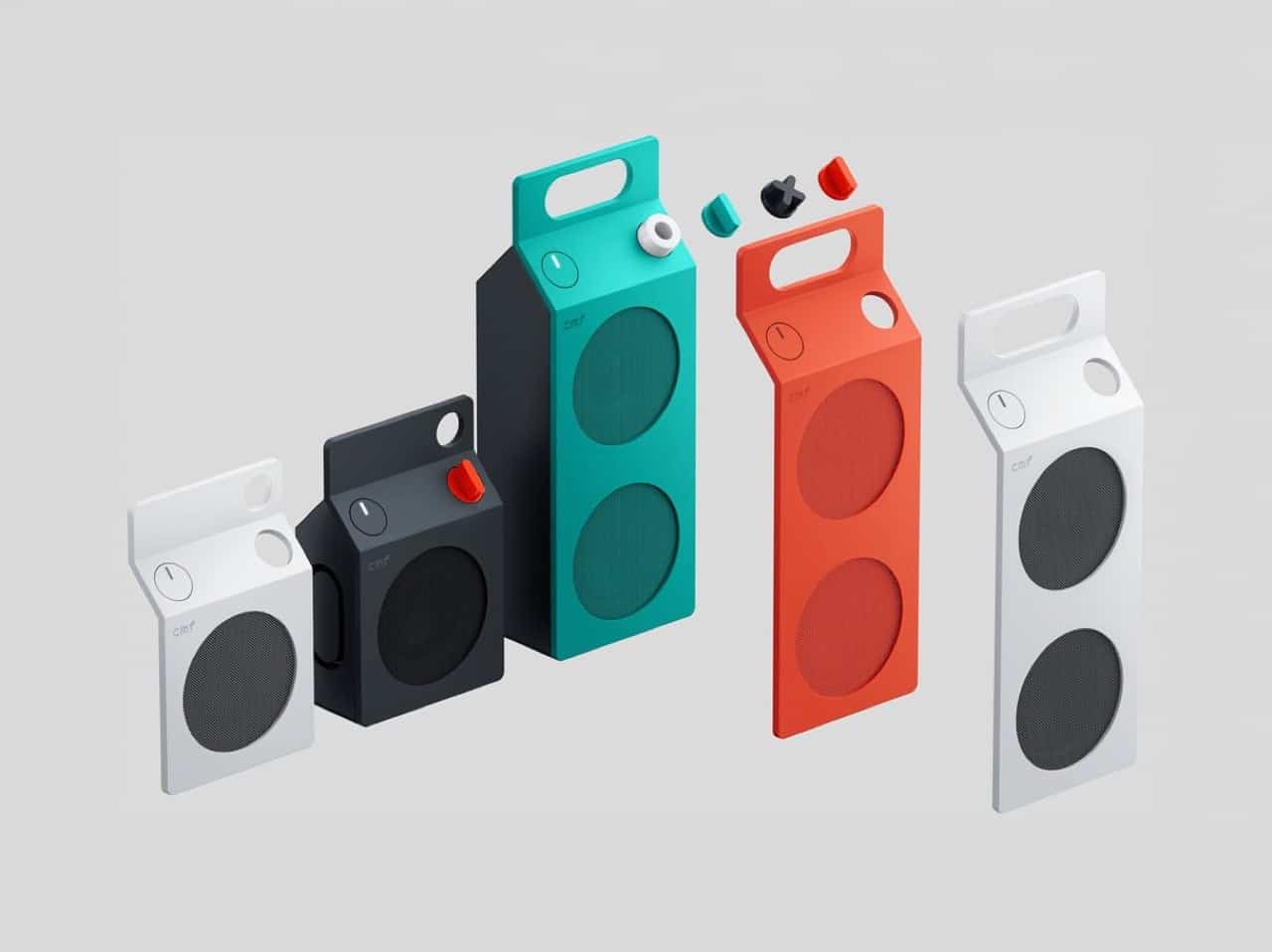 CMF milk carton speakers designed for portable use