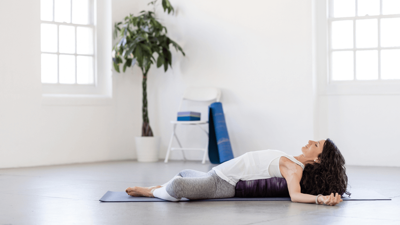 Reclined Butterfly Pose for menopause relief
