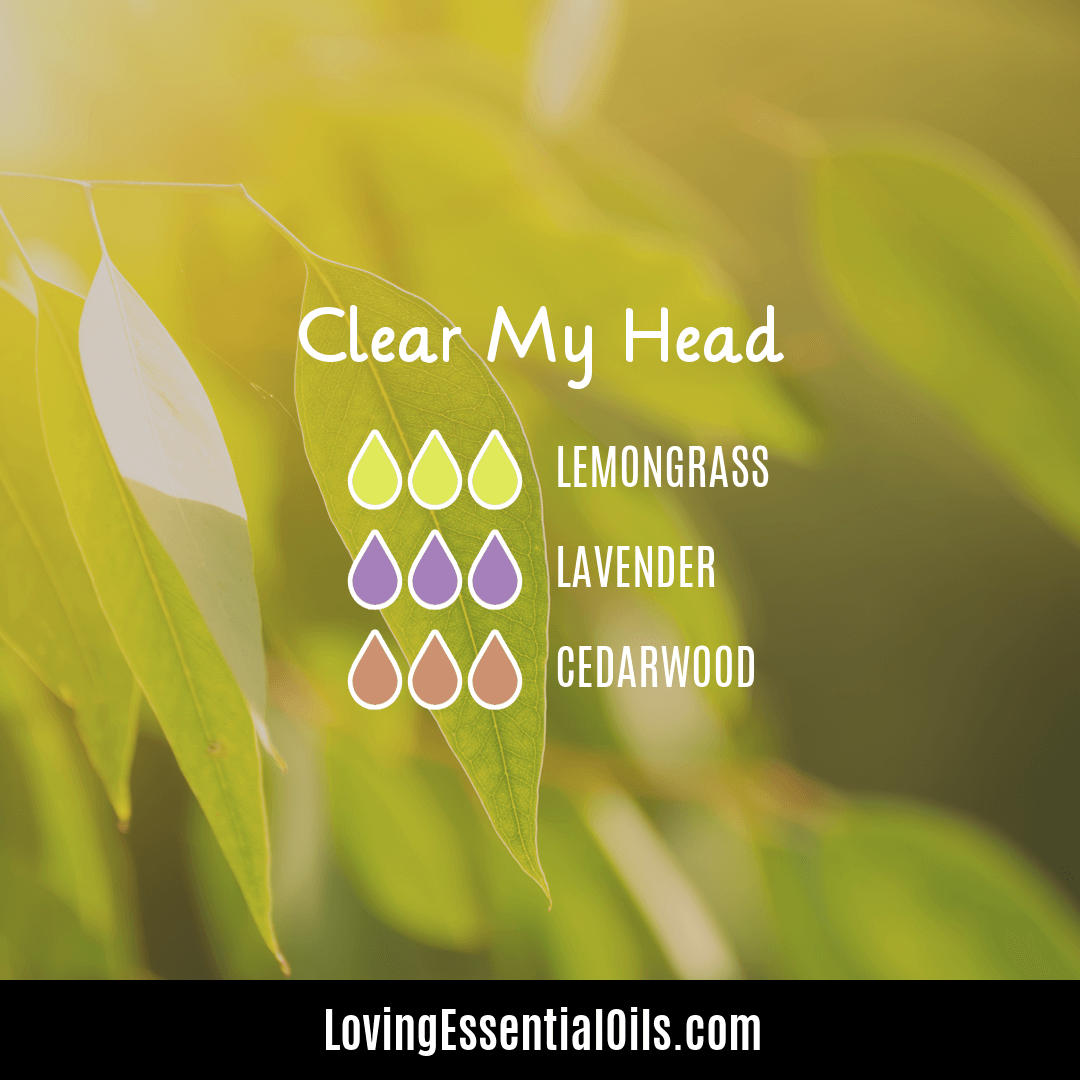 Clear My Head lavender and lemongrass diffuser blend with cedarwood