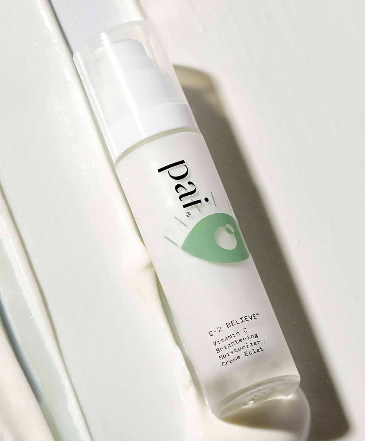 Pai C-2 Believe Vitamin C brightening moisturiser tube with white minimalist packaging and green logo