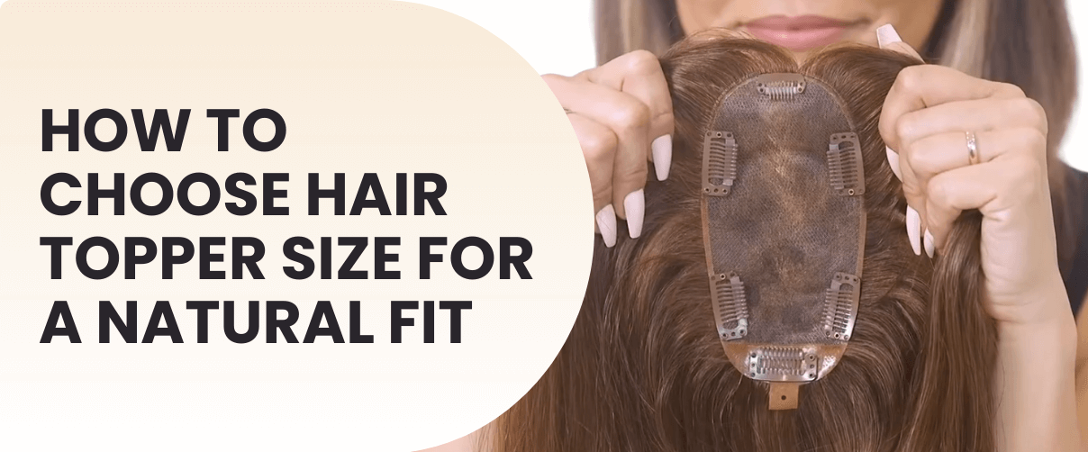 How to choose hair topper size for a natural fit.