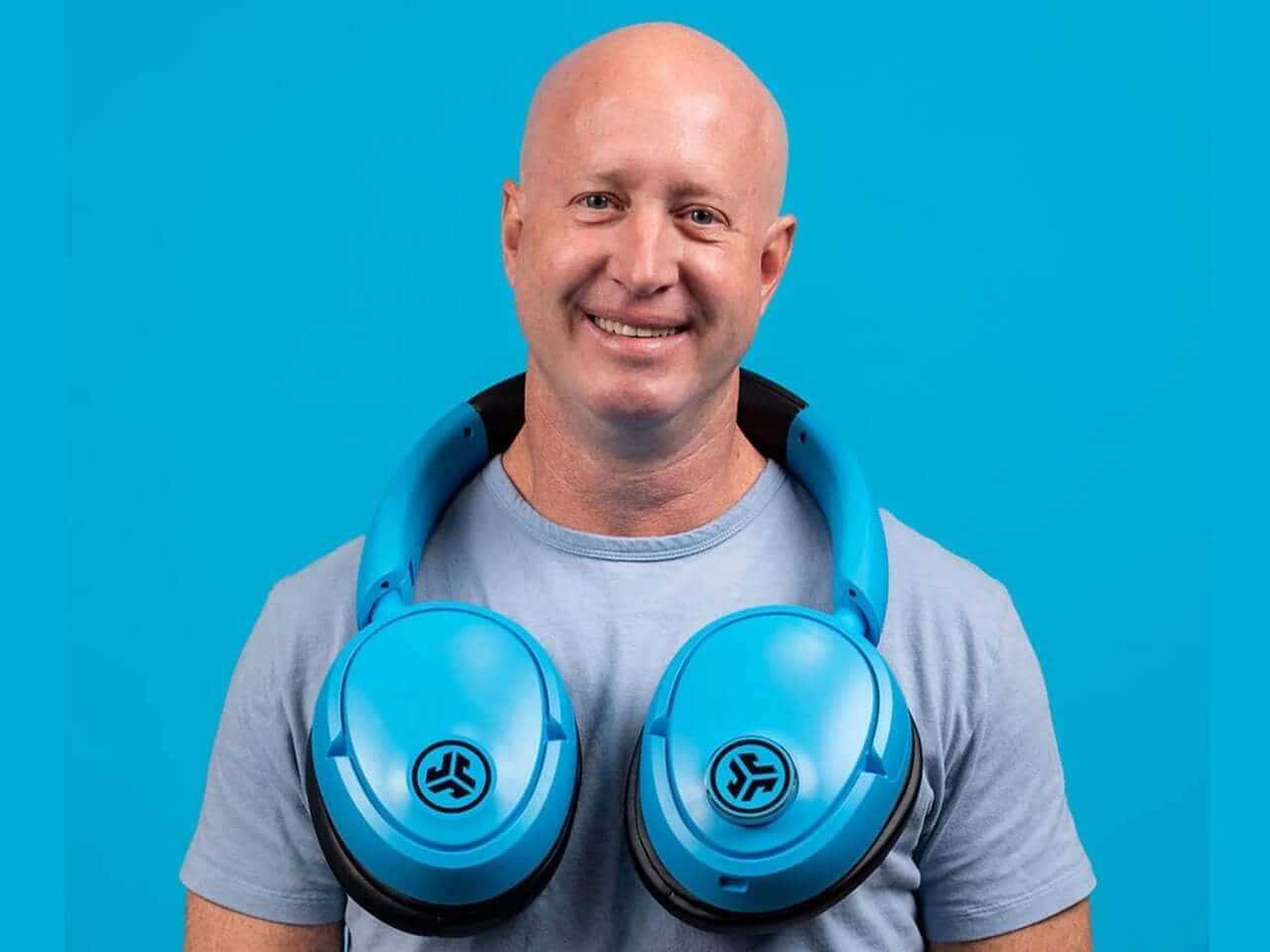 JLab Blue XL Speaker Headphones side view