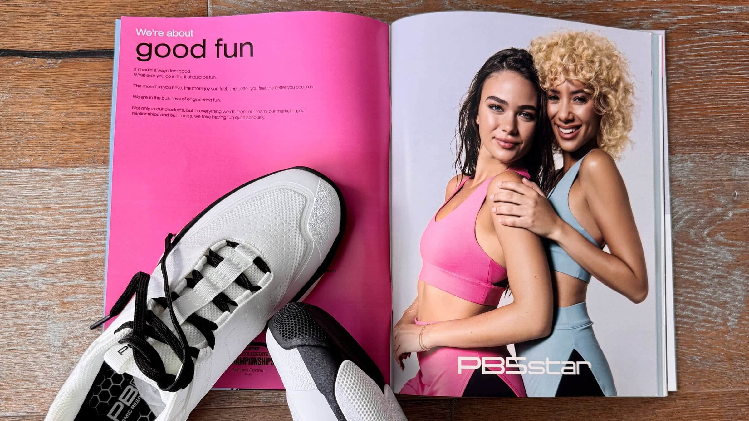 Magazine page featuring PB5star with a shoe on top