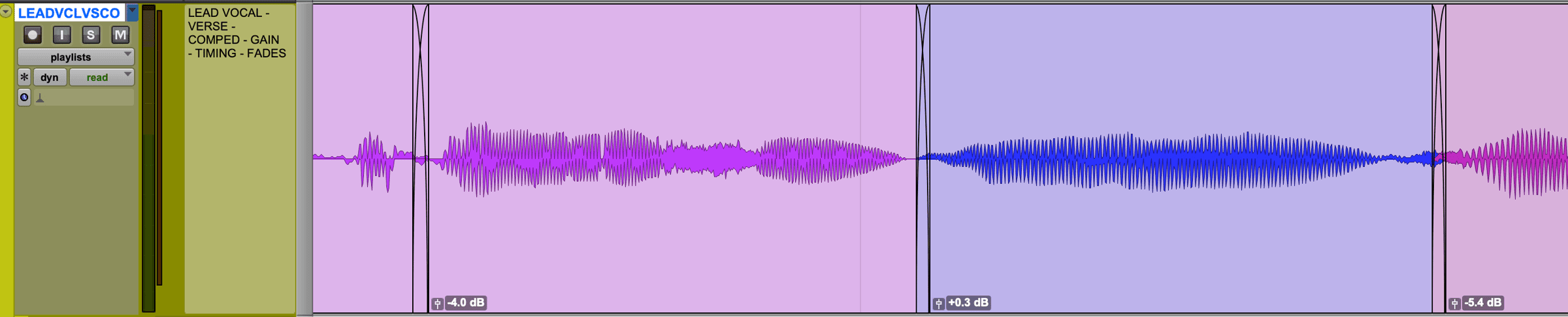 Adding crossfades to vocals