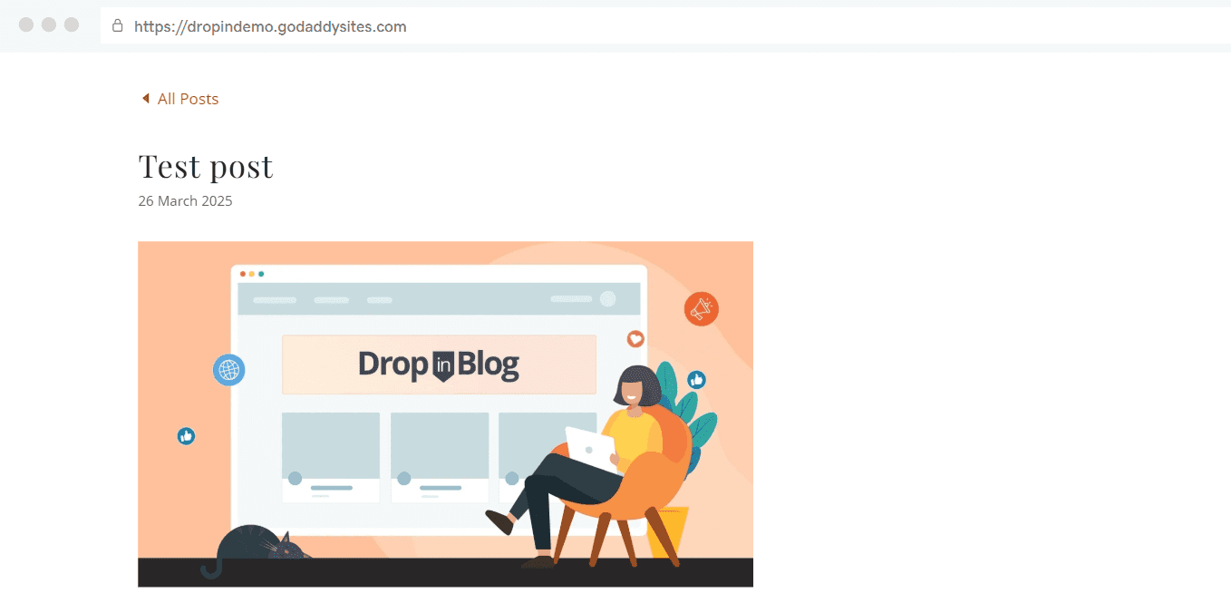 Center a blog created in GoDaddy