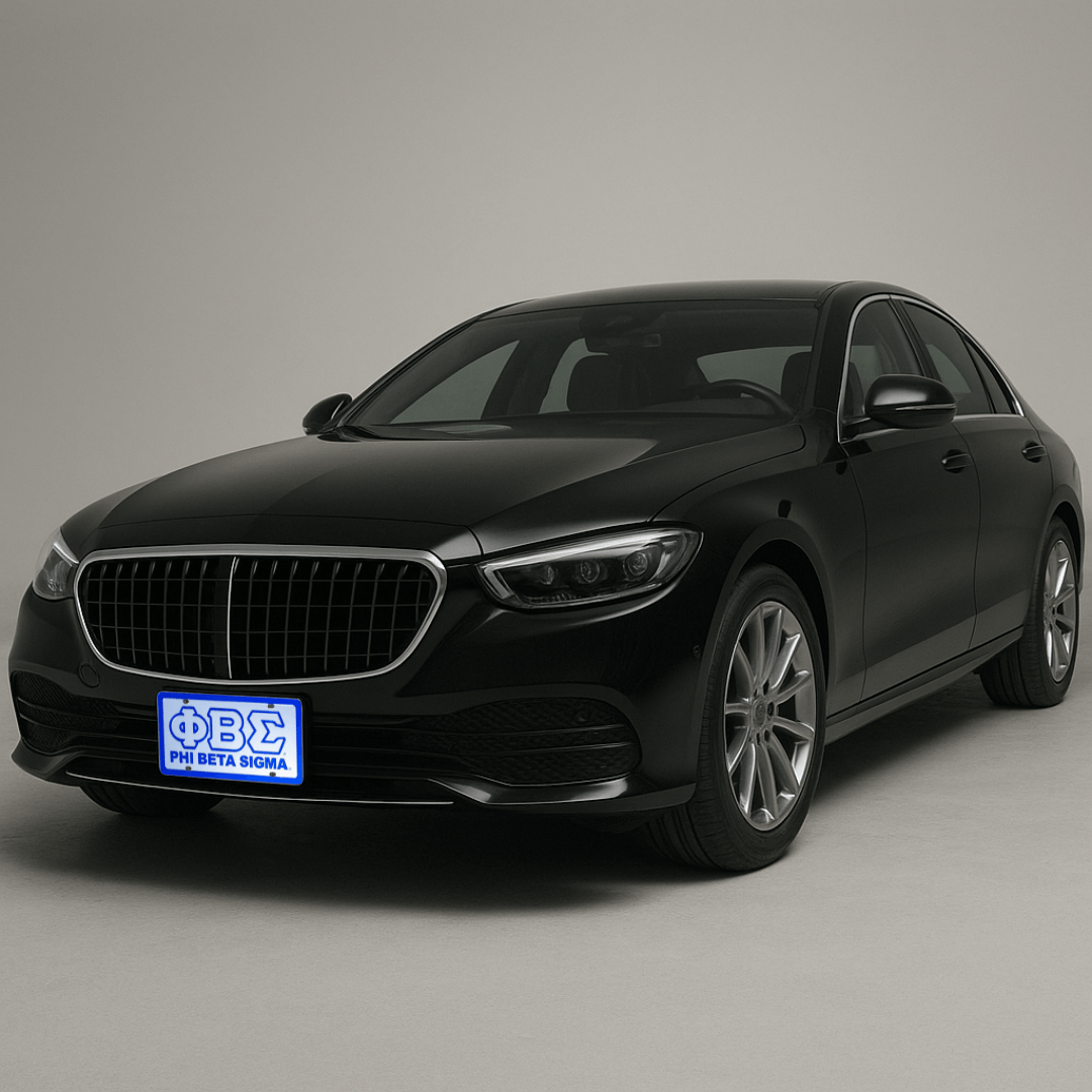 Phi Beta Sigma License Plate on Black Car