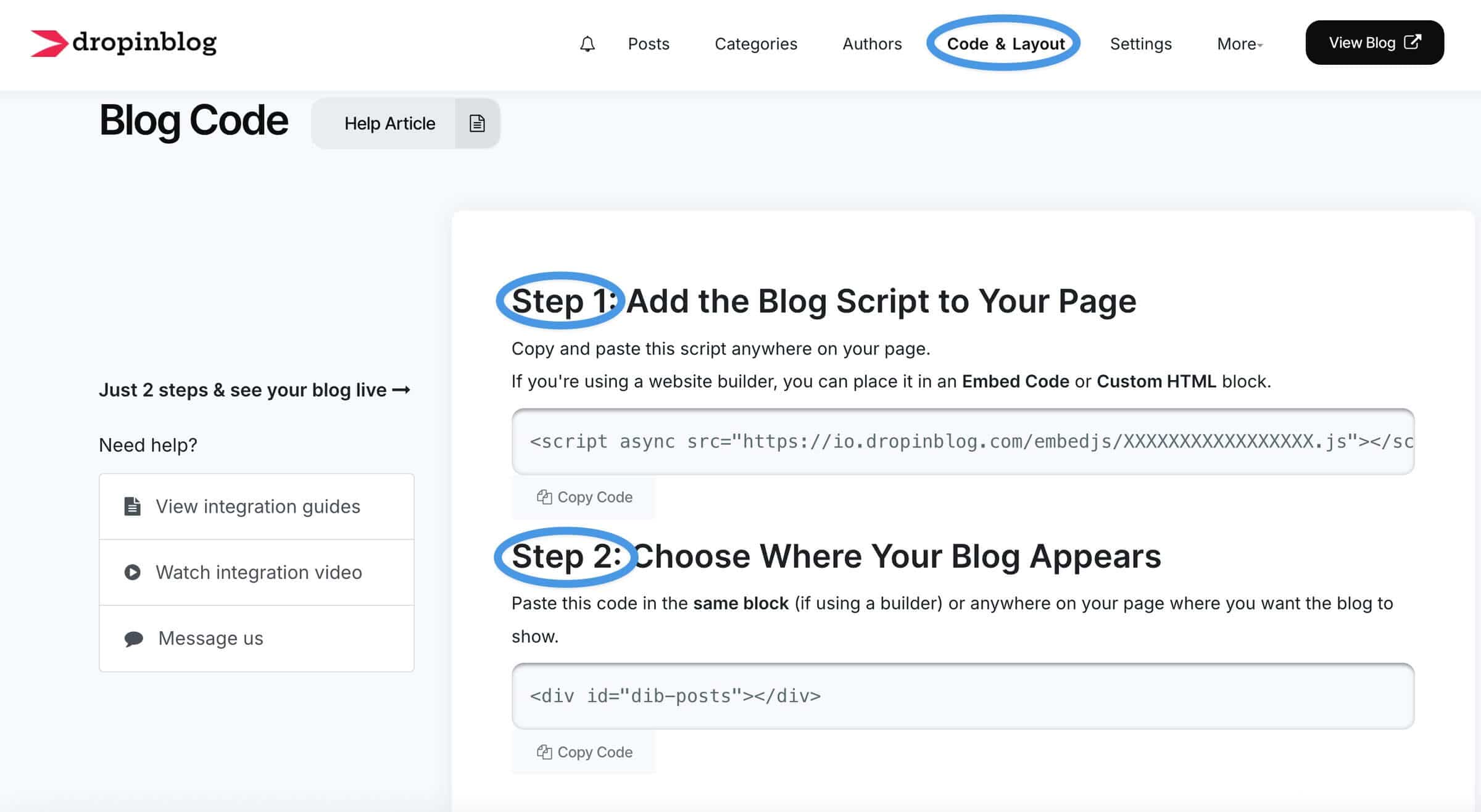 Webflow blog install step