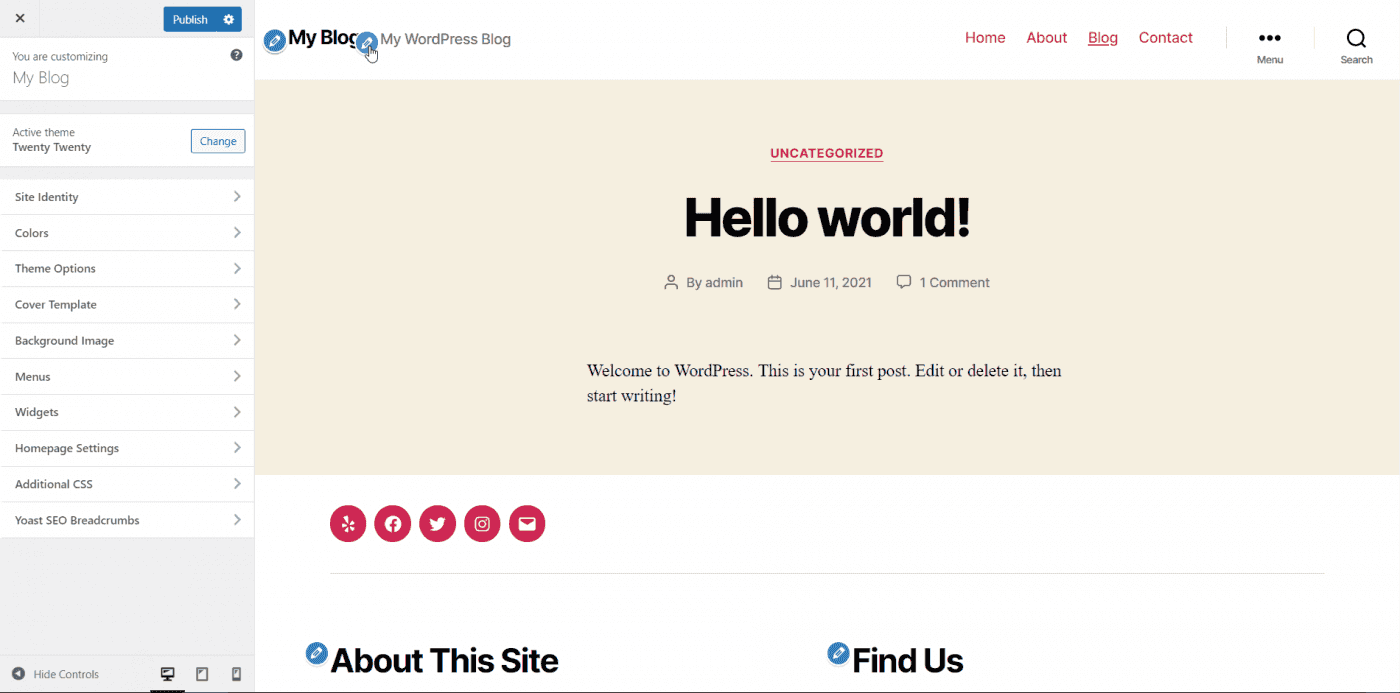 WordPress editor