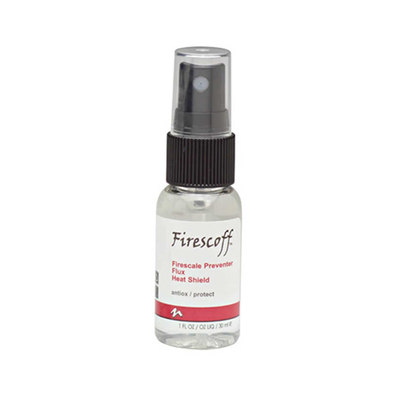 Firescoff Ceramic Flux 1 oz Spray bottle, a protective flux and firecoat spray for jewelry making that prevents fire stain and oxidation during soldering.