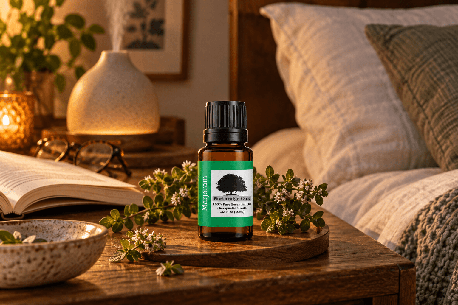 Marjoram Essential Oil for Sleep and Bedtime Aromatherapy