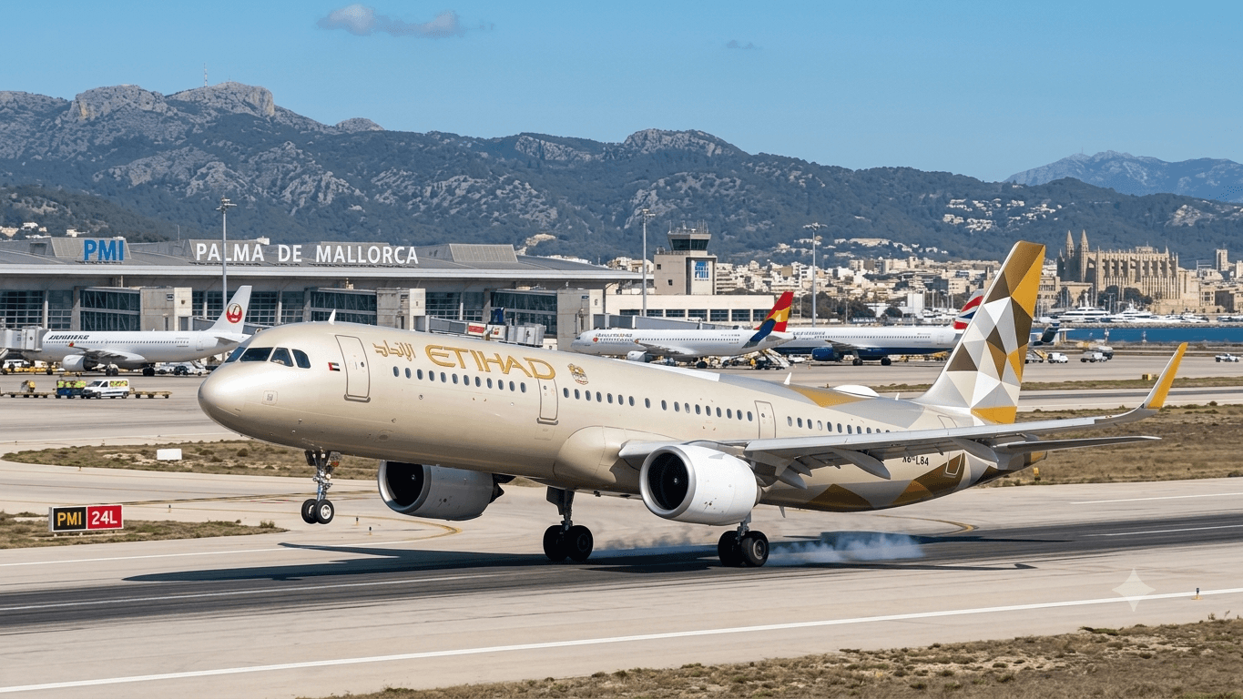 Etihad Airways de Abu Dabi a Palma: El Primer Vuelo Directo entre las Baleares y Oriente