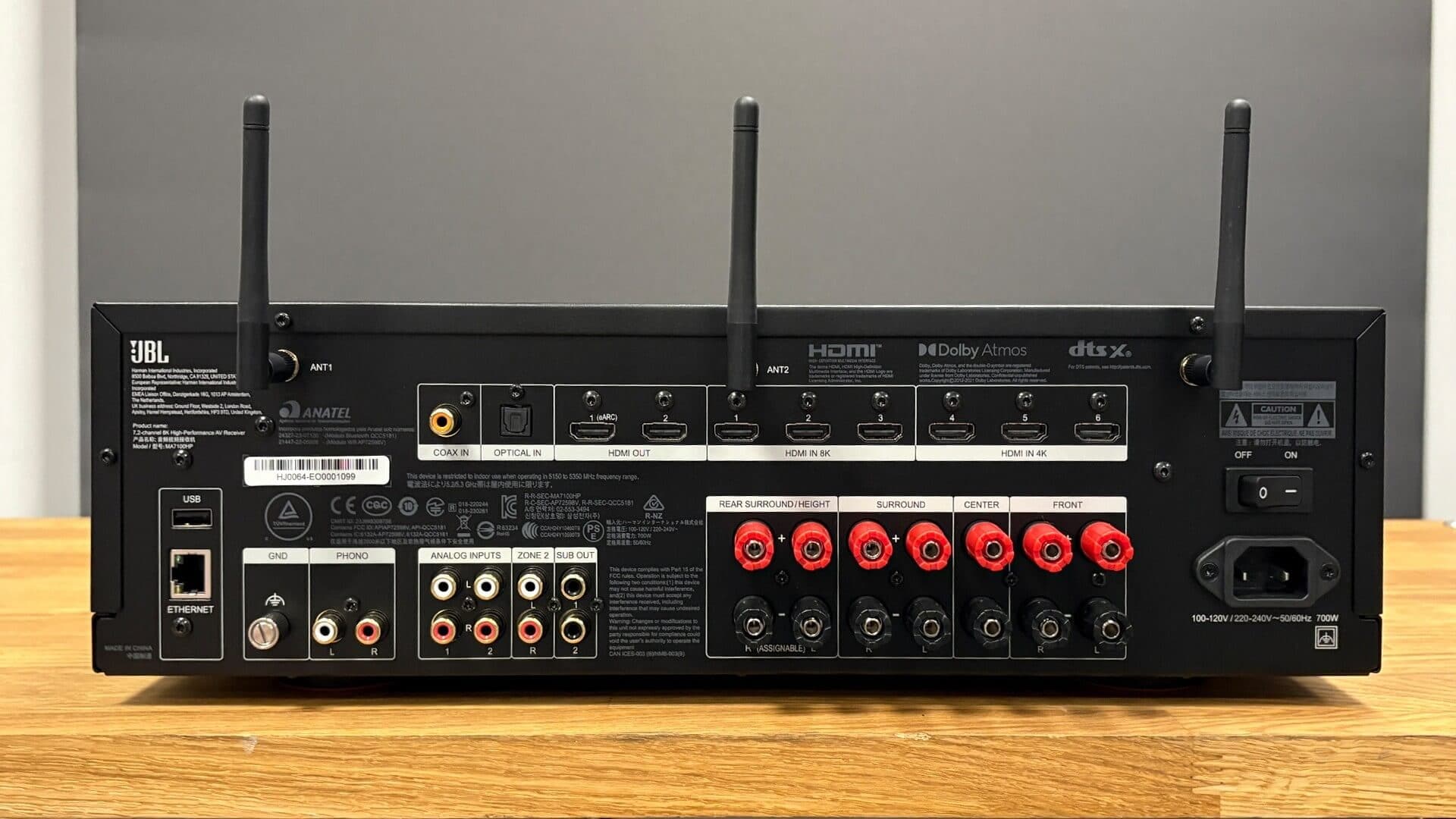 Close-up of JBL MA7100HP unit