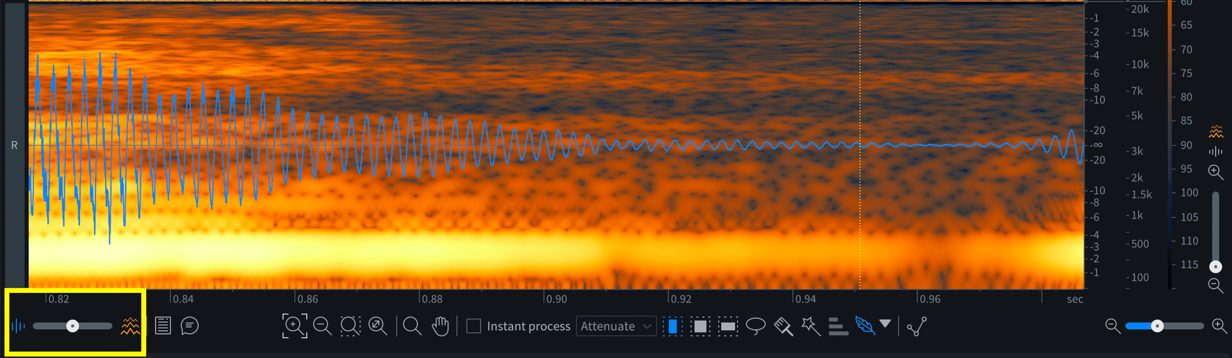 Waveform/Spectrogram Opacity slider