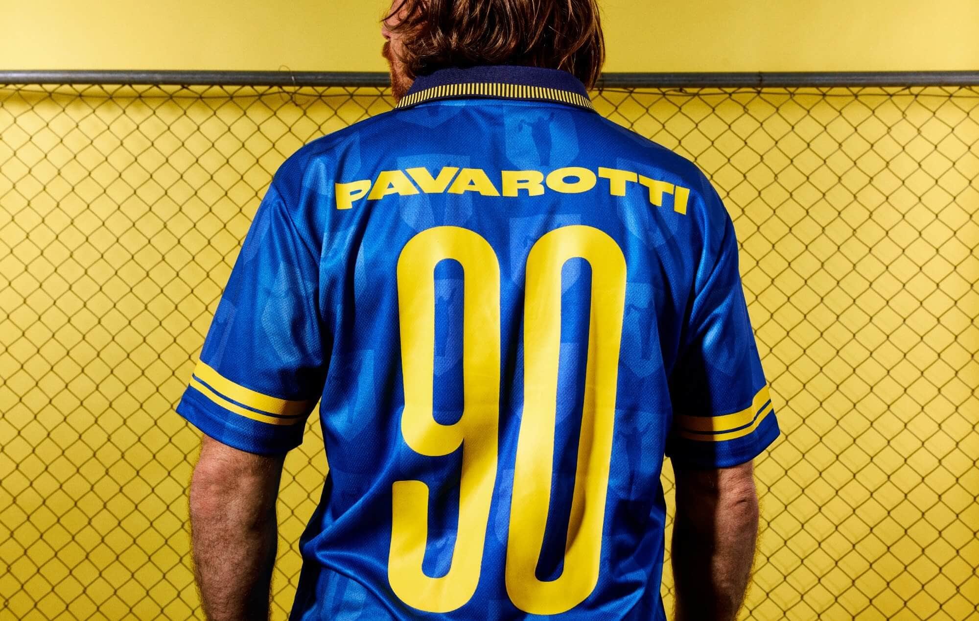 One of the new Pavarotti football shirts ‘The Modena’