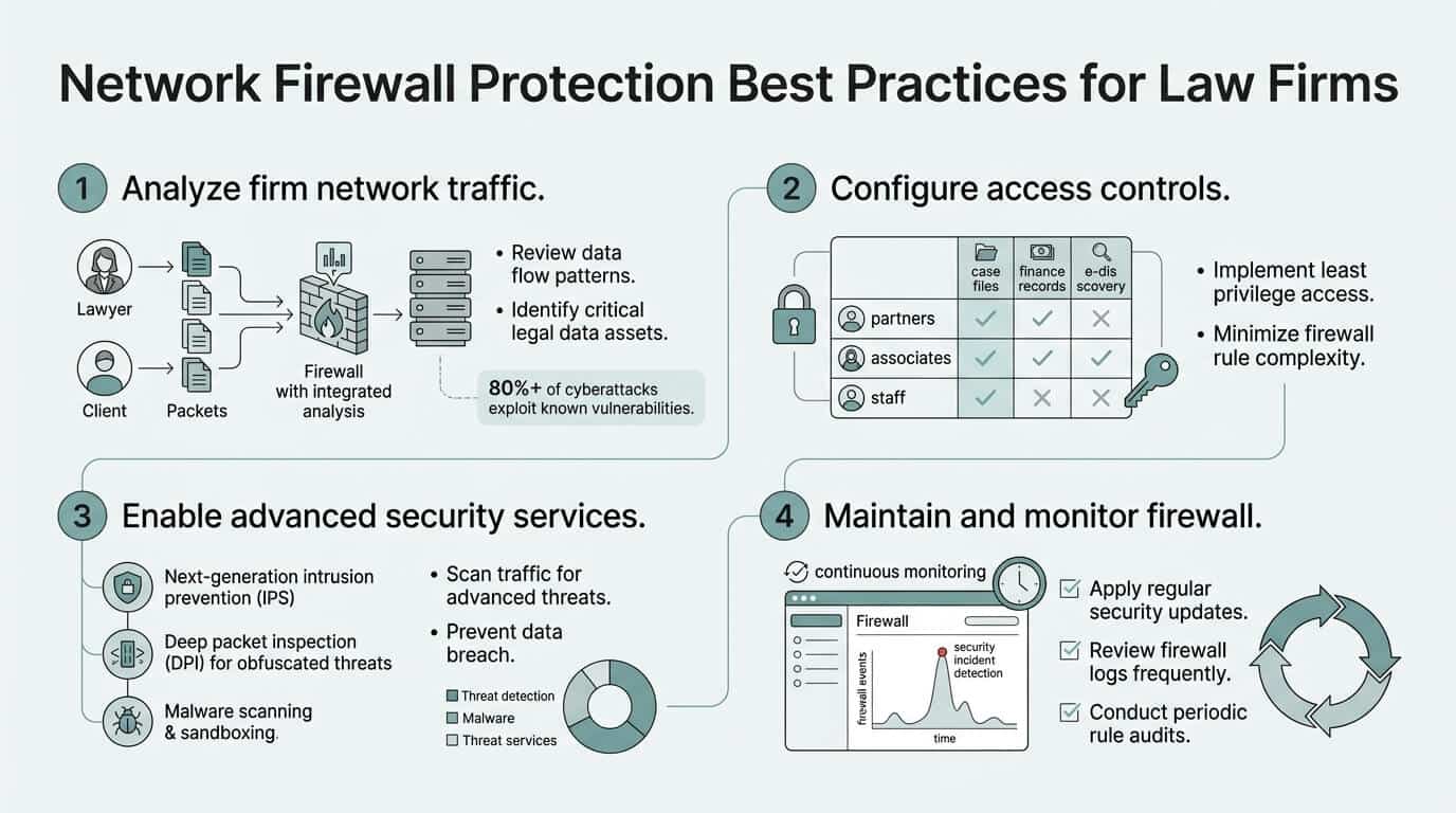 Network Firewall Protection Best Practices for Law Firms infographic