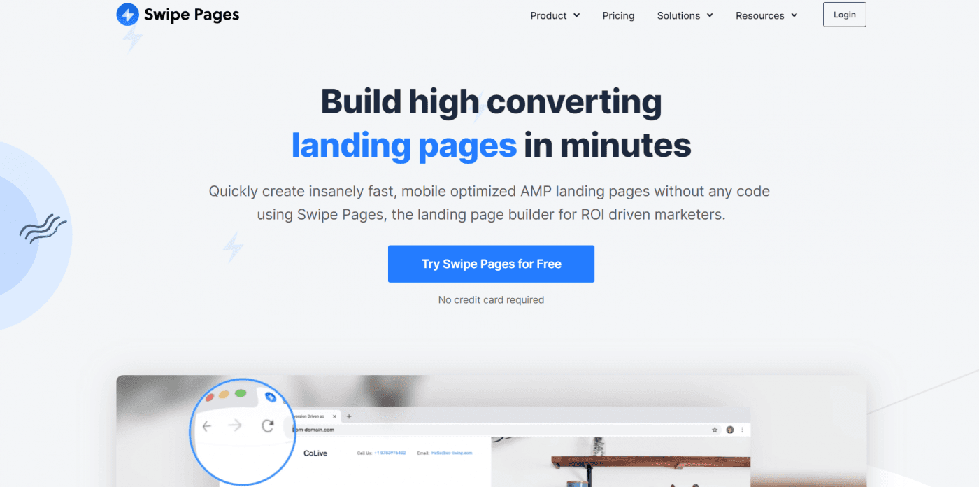 Swipe Pages home page