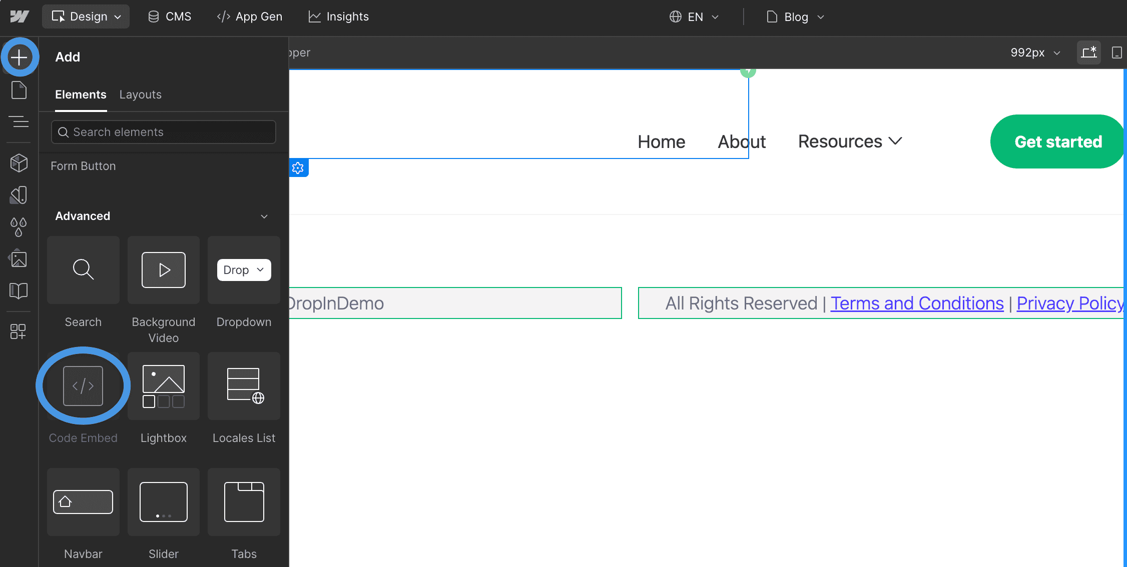 Webflow blog install step