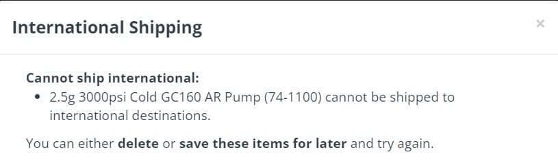 Shipping restriction notice — US only, no international