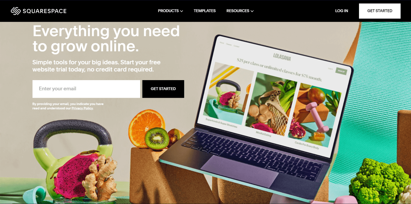 Squarespace home page