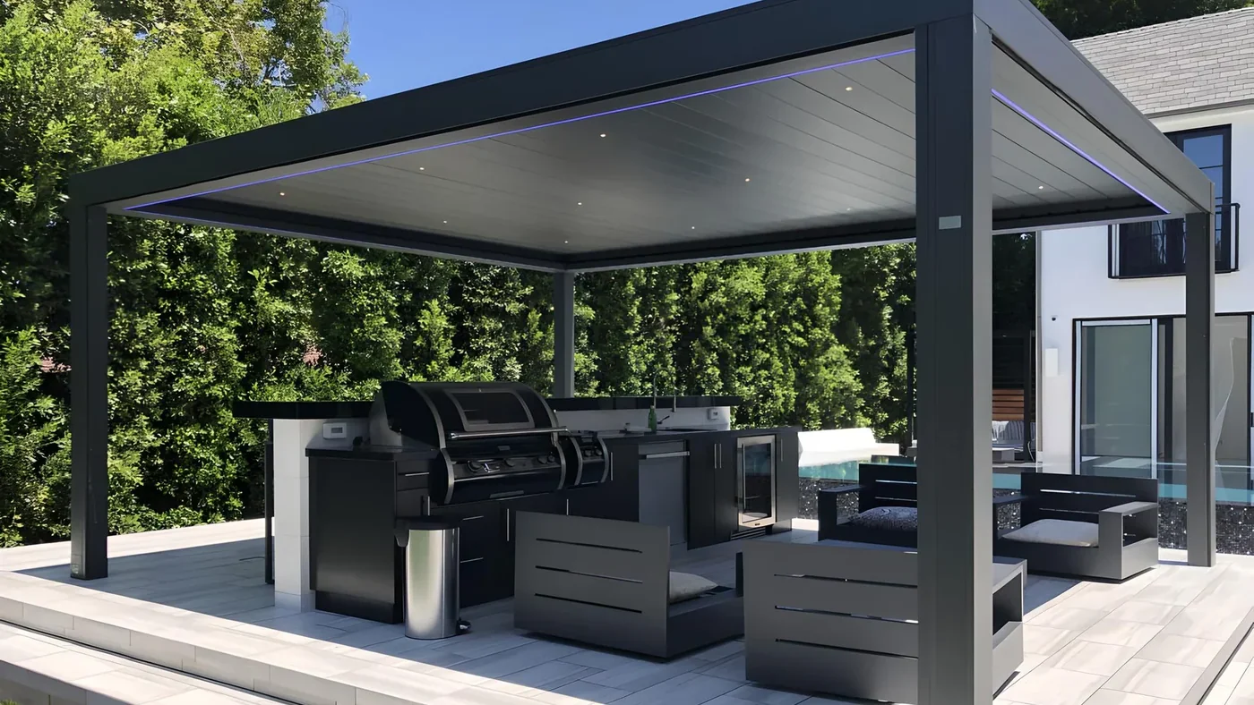 pergola bioclimatica grigio antracite