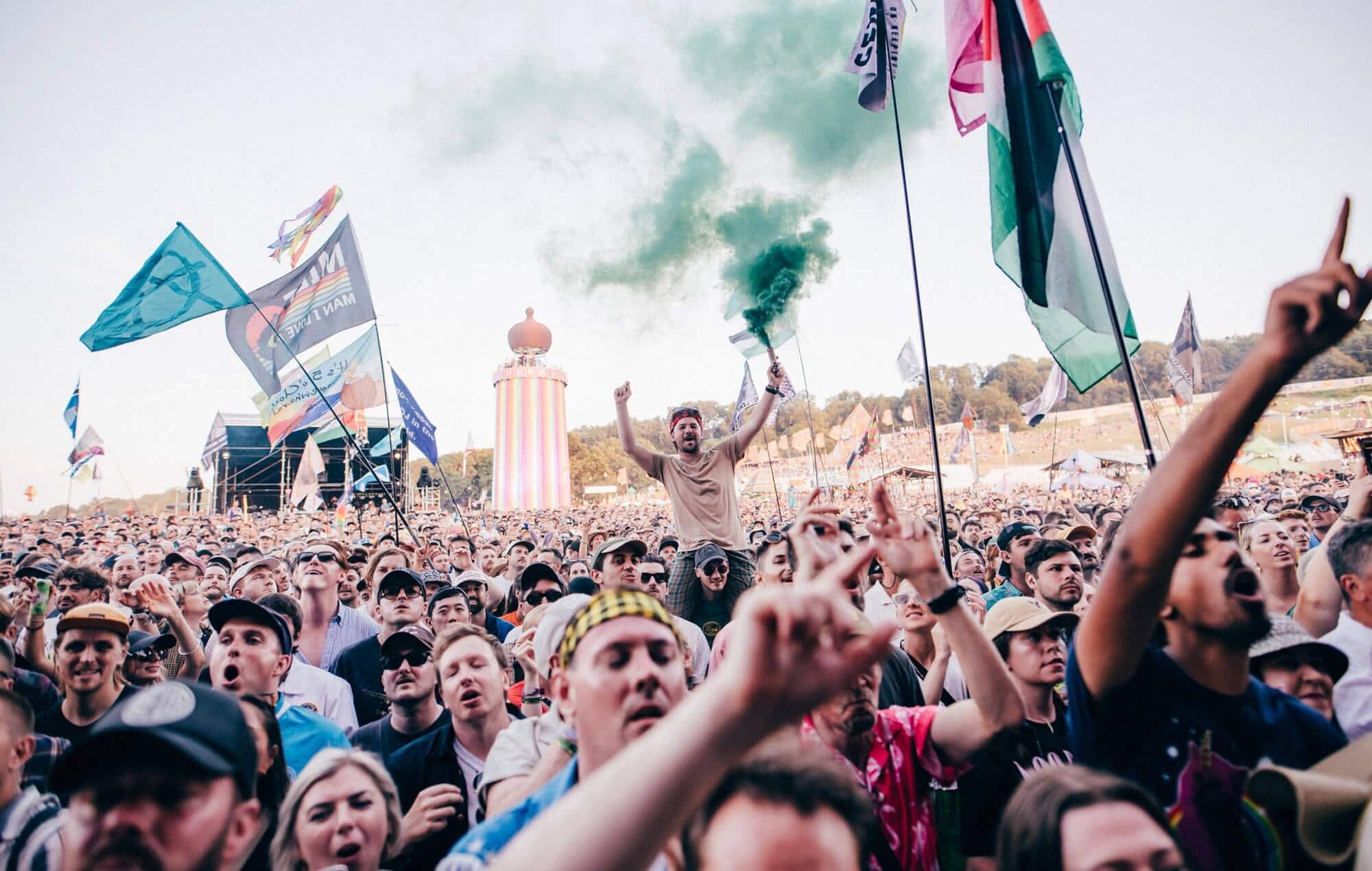The crowd for The Maccabees live at Glastonbury 2025, photo by Derek Bremner