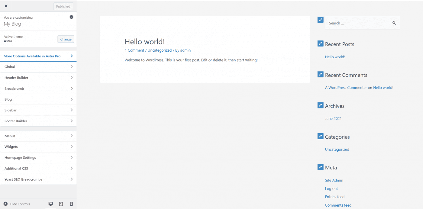 WordPress editor