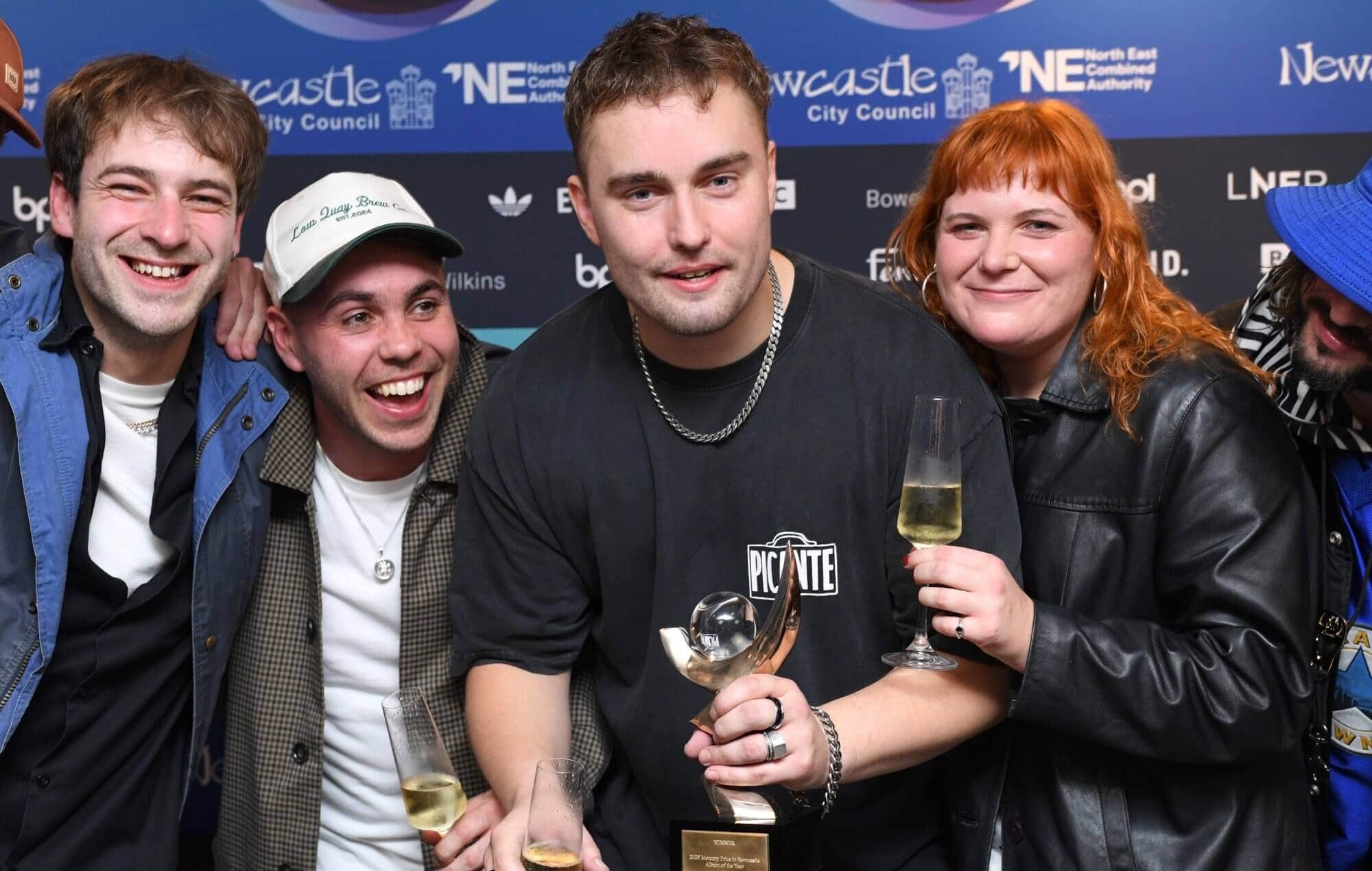 Sam Fender in the winners room for the Mercury Prize 2025