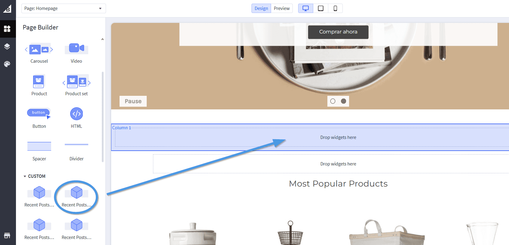 Create a blog on BigCommerce: Add DropInBlog Recent Posts in BigCommerce