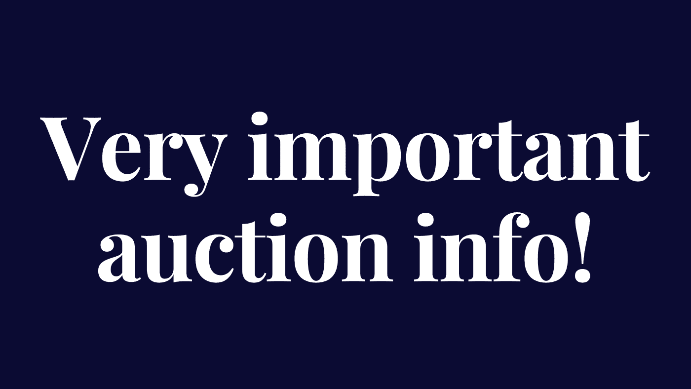 Important new auction password/url info