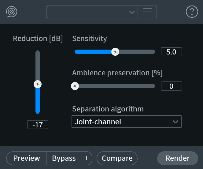RX Dialogue De-reverb