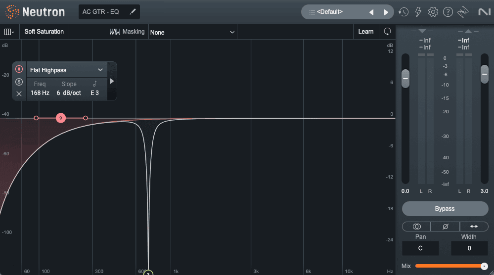 Notch filter and high pass filter with 6 dB slope