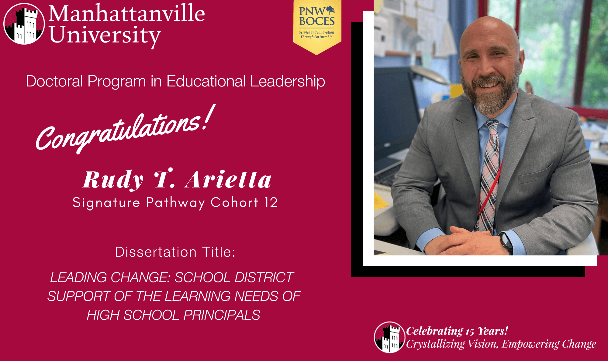 Successful Final Dissertation Defense - Congratulations to Rudy T. Arietta!