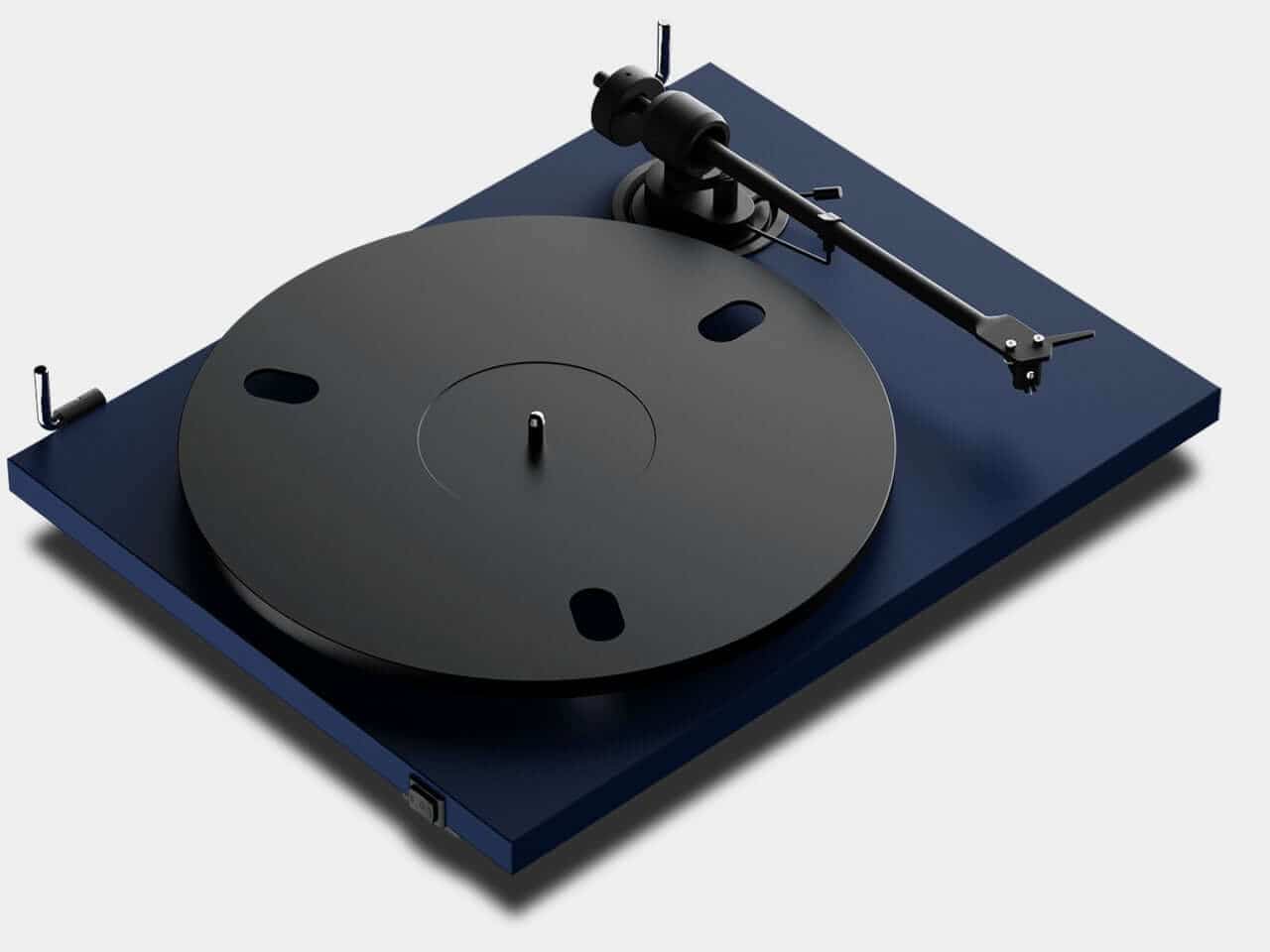 Side view of Pro-Ject E1.2 Phono model in gloss black