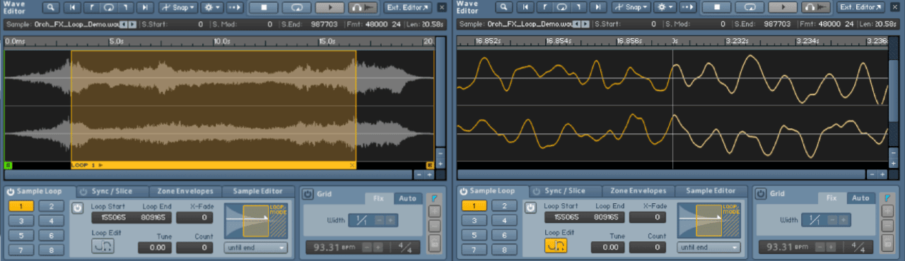 Kontakt automatically picks up the loop points of my audio files.