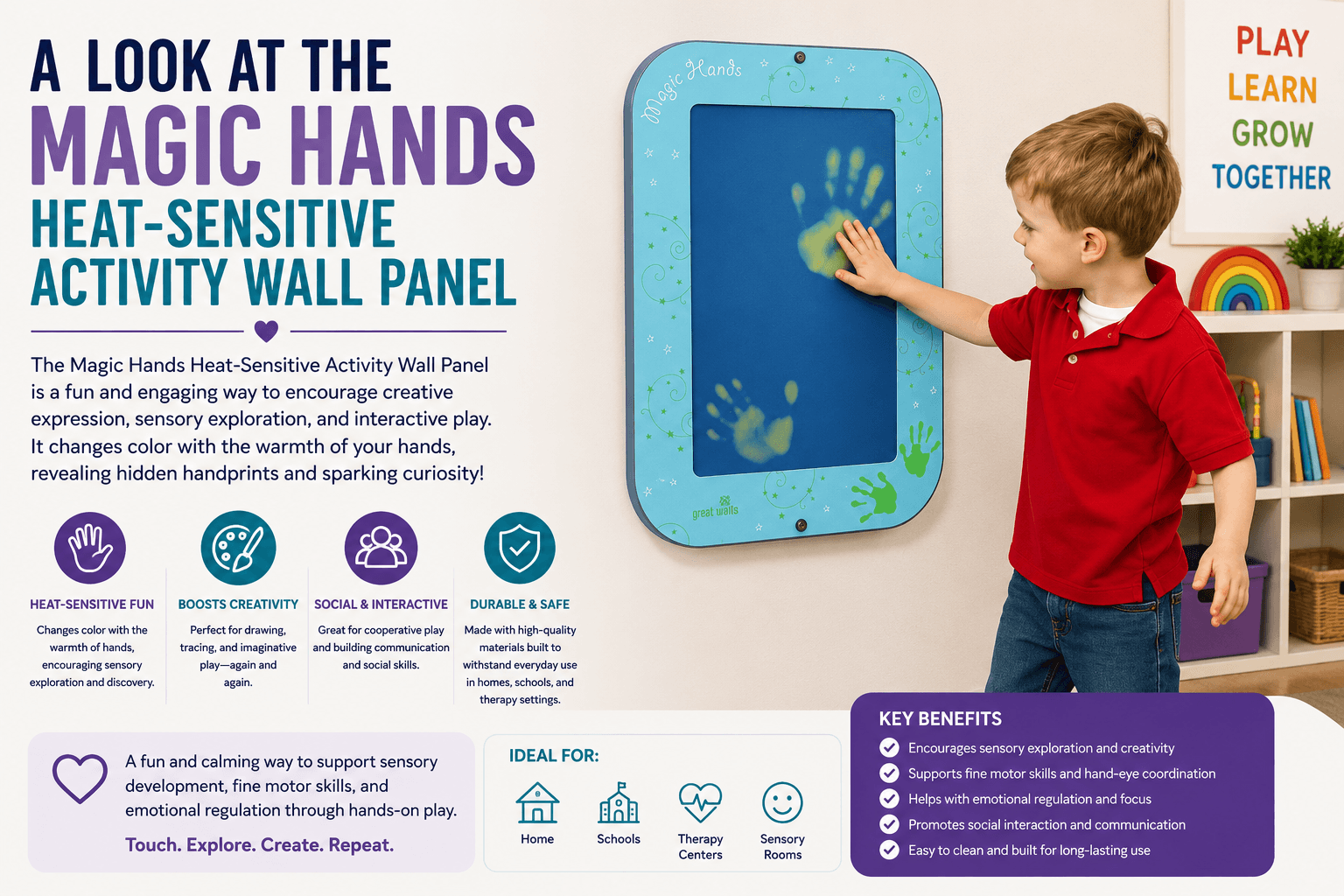 Magic Hands Heat Sensitive Activity Sensory Wall Panel