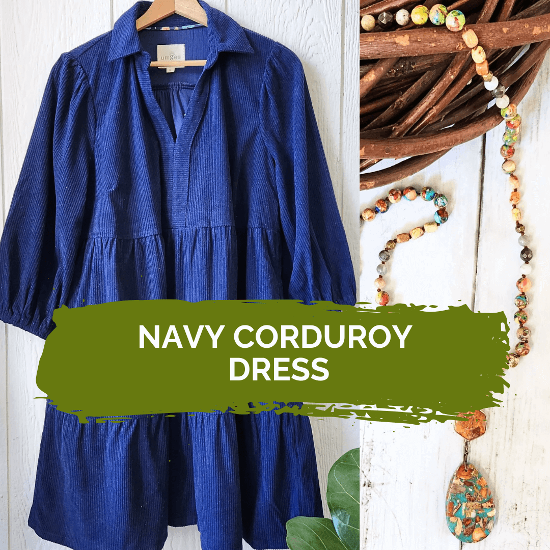 navy corduroy dress for winter